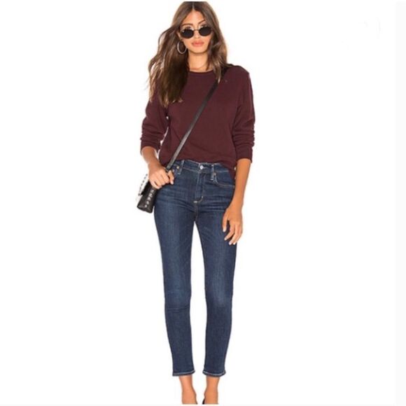 Agolde Sophie High Waist Crop Skinny Jeans in Reverb Size 28 Raw Hem Edition - Picture 1 of 5